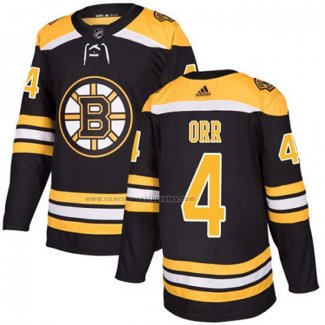 Camiseta Hockey Boston Bruins Bobby Orr Primera Autentico Stitched Negro