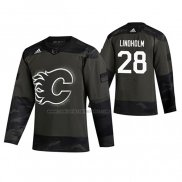 Camiseta Hockey Calgary Flames Elias Lindholm 2019 Veterans Day Camuflaje