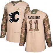 Camiseta Hockey Calgary Flames Mikael Backlund Autentico 2017 Veterans Day Camuflaje