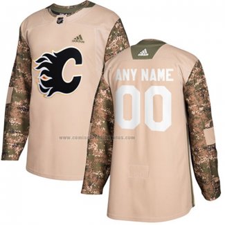 Camiseta Hockey Calgary Flames Personalizada Autentico 2017 Veterans Day Stitched Camuflaje