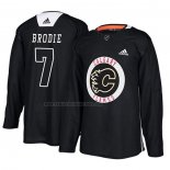 Camiseta Hockey Calgary Flames Tj Brodie New Season Practice Negro