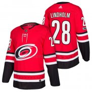 Camiseta Hockey Carolina Hurricanes Elias Lindholm Primera Autentico 2018 Rojo