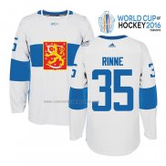 Camiseta Hockey Finlandia Pekka Rinne Premier 2016 World Cup Blanco