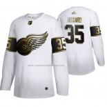 Camiseta Hockey Golden Edition Detroit Red Wings Jimmy Howard Autentico Blanco