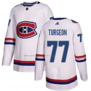 Camiseta Hockey Montreal Canadiens Pierre Turgeon Autentico 2017 100 Classic Blanco