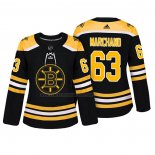 Camiseta Hockey Mujer Boston Bruins Brad Marchand Autentico Jugador Negro