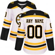 Camiseta Hockey Mujer Boston Bruins Personalizada Segunda Blanco