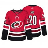 Camiseta Hockey Mujer Carolina Hurricanes Sebastian Aho Autentico Jugador Rojo