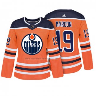 Camiseta Hockey Mujer Edmonton Oilers Patrick Maroon Autentico Jugador Naranja