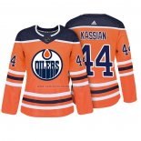 Camiseta Hockey Mujer Edmonton Oilers Zack Kassian Autentico Jugador Naranja