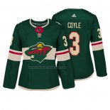 Camiseta Hockey Mujer Minnesota Wild Charlie Coyle Autentico Jugador Verde