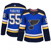 Camiseta Hockey Mujer St. Louis Blues Colton Parayko Autentico Jugador Azul