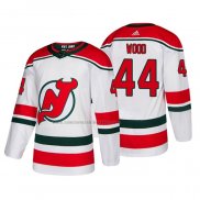 Camiseta Hockey New Jersey Devils Miles Wood Alterno Autentico Blanco