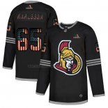 Camiseta Hockey Ottawa Senators Erik Karlsson 2020 USA Flag Negro2