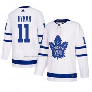 Camiseta Hockey Toronto Maple Leafs Zach Hyman Autentico Segunda Blanco