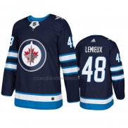 Camiseta Hockey Winnipeg Jets Brendan Lemieux Primera Autentico Azul