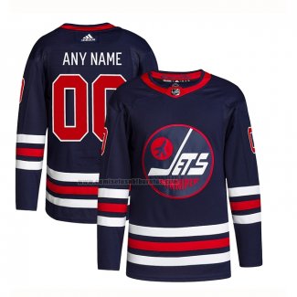 Camiseta Hockey Winnipeg Jets Personalizada Alterno 2021-22 Azul