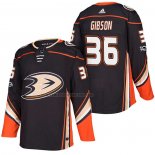 Camiseta Hockey Anaheim Ducks John Gibson Primera Autentico 2018 Negro