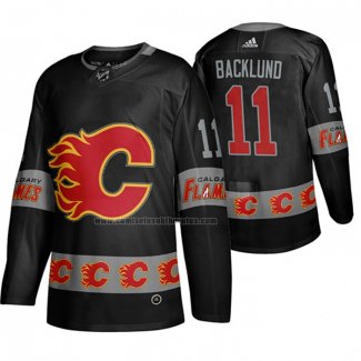 Camiseta Hockey Calgary Flames Mikael Backlund Breakaway Negro