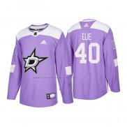 Camiseta Hockey Dallas Stars Remi Elie Autentico 2018 Fights Cancer Violeta