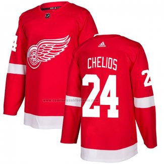 Camiseta Hockey Detroit Red Wings Chris Chelios Primera Autentico Rojo