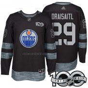 Camiseta Hockey Edmonton Oilers Leon Draisaitl 1917-2017 100th Aniversario Negro