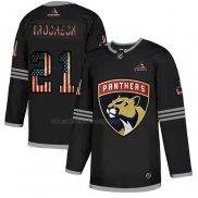 Camiseta Hockey Florida Panthers Vincent Trocheck 2020 USA Flag Negro