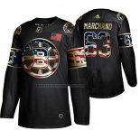 Camiseta Hockey Golden Edition Boston Bruins Brad Marchand Independence Day Negro