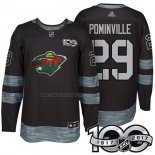 Camiseta Hockey Minnesota Wild Jason Pominville 1917-2017 100th Aniversario Negro