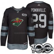 Camiseta Hockey Minnesota Wild Jason Pominville 1917-2017 100th Aniversario Negro