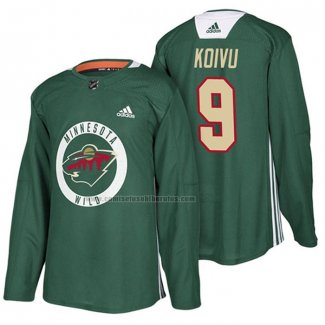 Camiseta Hockey Minnesota Wild Mikko Koivu New Season Practice Verde