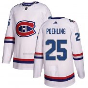 Camiseta Hockey Montreal Canadiens Ryan Poehling Autentico 2017 100 Classic Blanco