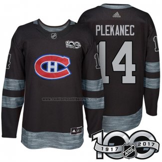 Camiseta Hockey Montreal Canadiens Tomas Plekanec 1917-2017 100th Aniversario Negro