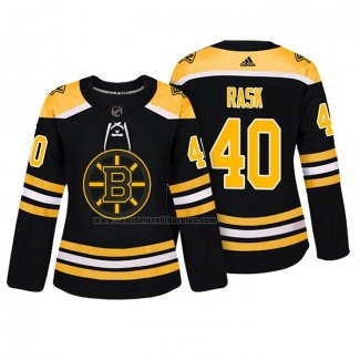 Camiseta Hockey Mujer Boston Bruins Tuukka Rask Autentico Jugador Negro