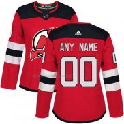 Camiseta Hockey Mujer New Jersey Devils Personalizada Primera Rojo