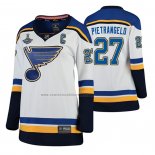 Camiseta Hockey Mujer St. Louis Blues Alex Pietrangelo 2019 Stanley Cup Campeones Segunda Blanco