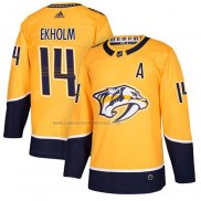 Camiseta Hockey Nashville Predators Mattias Ekholm Primera 2018 Amarillo