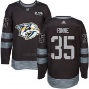 Camiseta Hockey Nashville Predators Pekka Rinne 1917-2017 100th Aniversario Negro