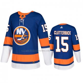 Camiseta Hockey New York Islanders Cal Clutterbuck Primera Autentico Azul