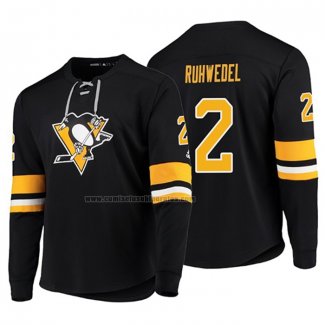 Camiseta Hockey Pittsburgh Penguins Chad Ruhwedel Platinum Negro