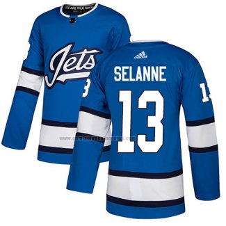 Camiseta Hockey Winnipeg Jets Teemu Selanne Alterno Autentico Azul