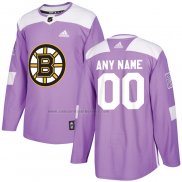 Camiseta Hockey Boston Bruins Personalizada Segunda Violeta