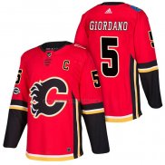 Camiseta Hockey Calgary Flames Mark Giordano Primera Autentico 2018 Rojo