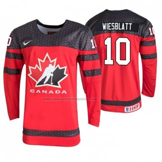 Camiseta Hockey Canada Ozzy Wiesblatt 2019 Hlinka Gretzky Cup Rojo