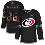 Camiseta Hockey Carolina Hurricanes Teuvo Teravainen 2020 USA Flag Negro