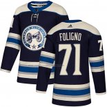 Camiseta Hockey Columbus Blue Jackets Nick Foligno Alterno Autentico Azul