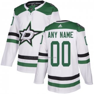 Camiseta Hockey Dallas Stars Personalizada Segunda Blanco