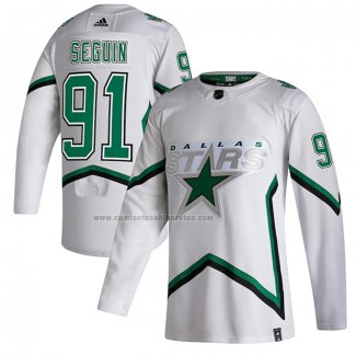 Camiseta Hockey Dallas Stars Tyler Seguin Reverse Retro Autentico 2020-21 Blanco