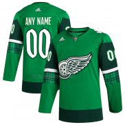 Camiseta Hockey Detroit Red Wings St. Patrick's Day Autentico Personalizada Verde