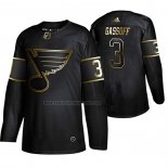 Camiseta Hockey Golden Edition St. Louis Blues Bob Gassoff Retired Jugador Autentico Negro